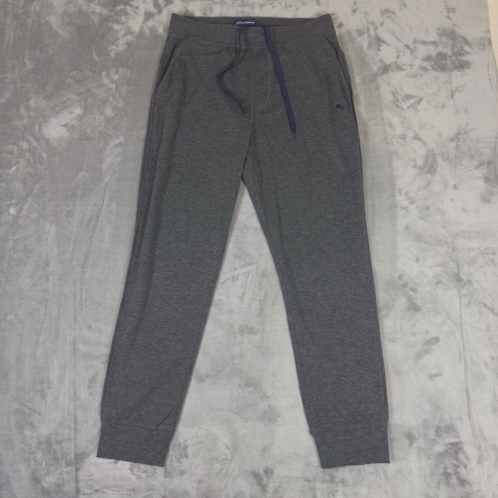 Tommy Bahama Jogger Pants Mens Medium Gray Heather Drawstring Lounge Sweats